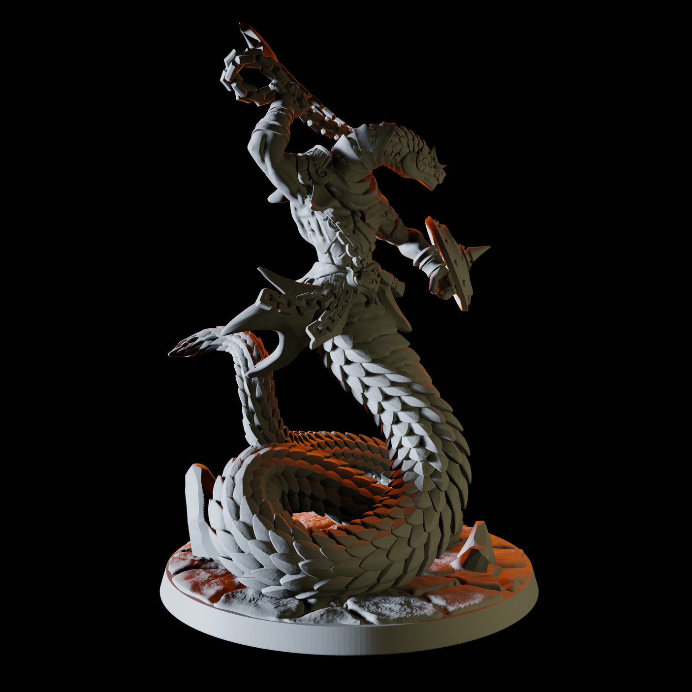 Four Yuan-Ti Abominations Miniature for Dungeons and Dragons, Pathfinder or other TTRPGs
