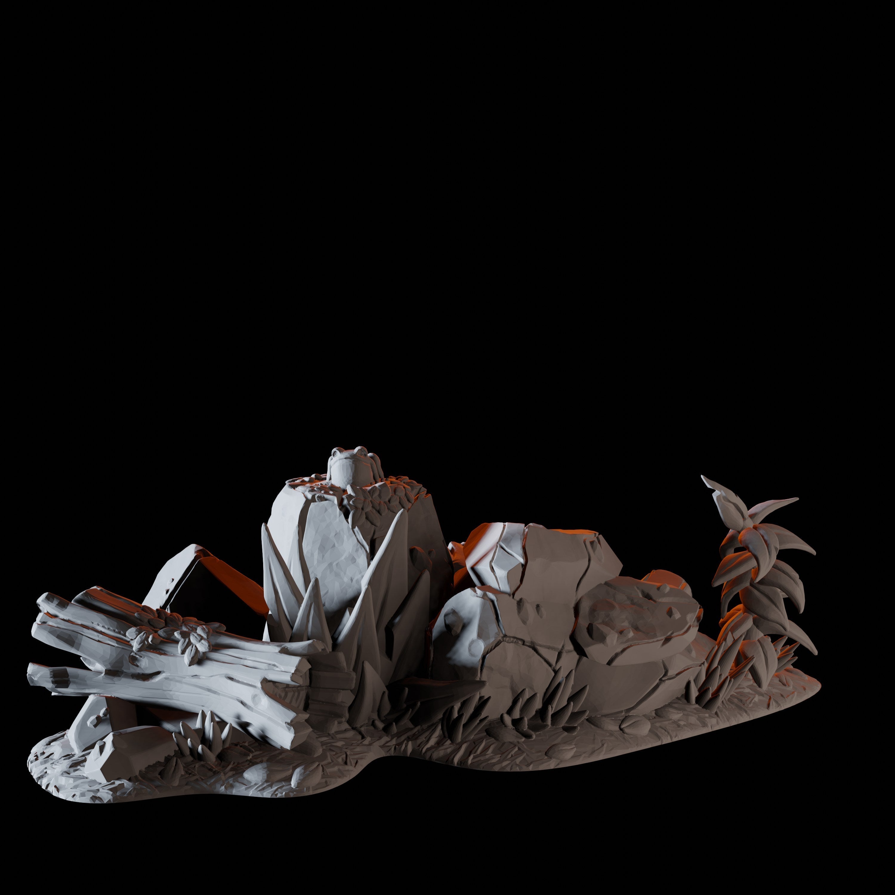 Frog on a rock - Forest Scatter Terrain Miniature for Dungeons and Dragons - Myth Forged