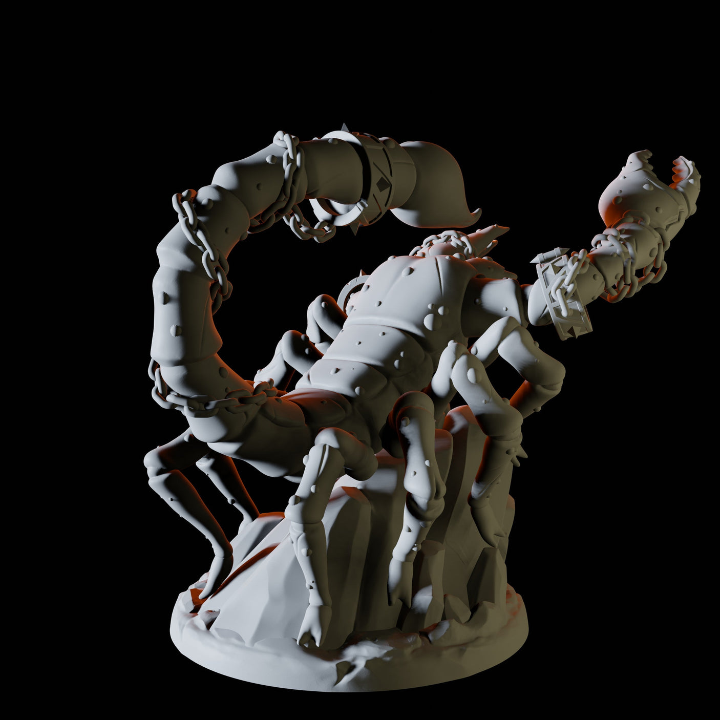 Giant Scorpion on a rock Miniature for Dungeons and Dragons, Pathfinder or other TTRPGs