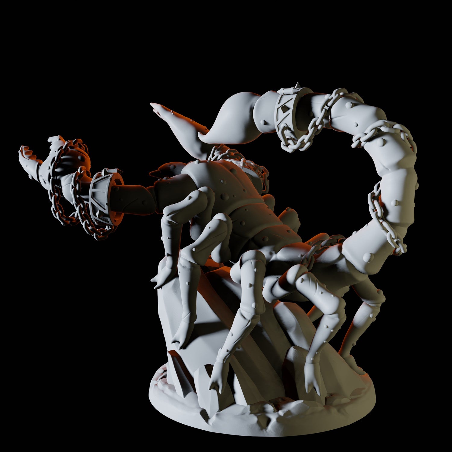 Giant Scorpion on a rock Miniature for Dungeons and Dragons, Pathfinder or other TTRPGs