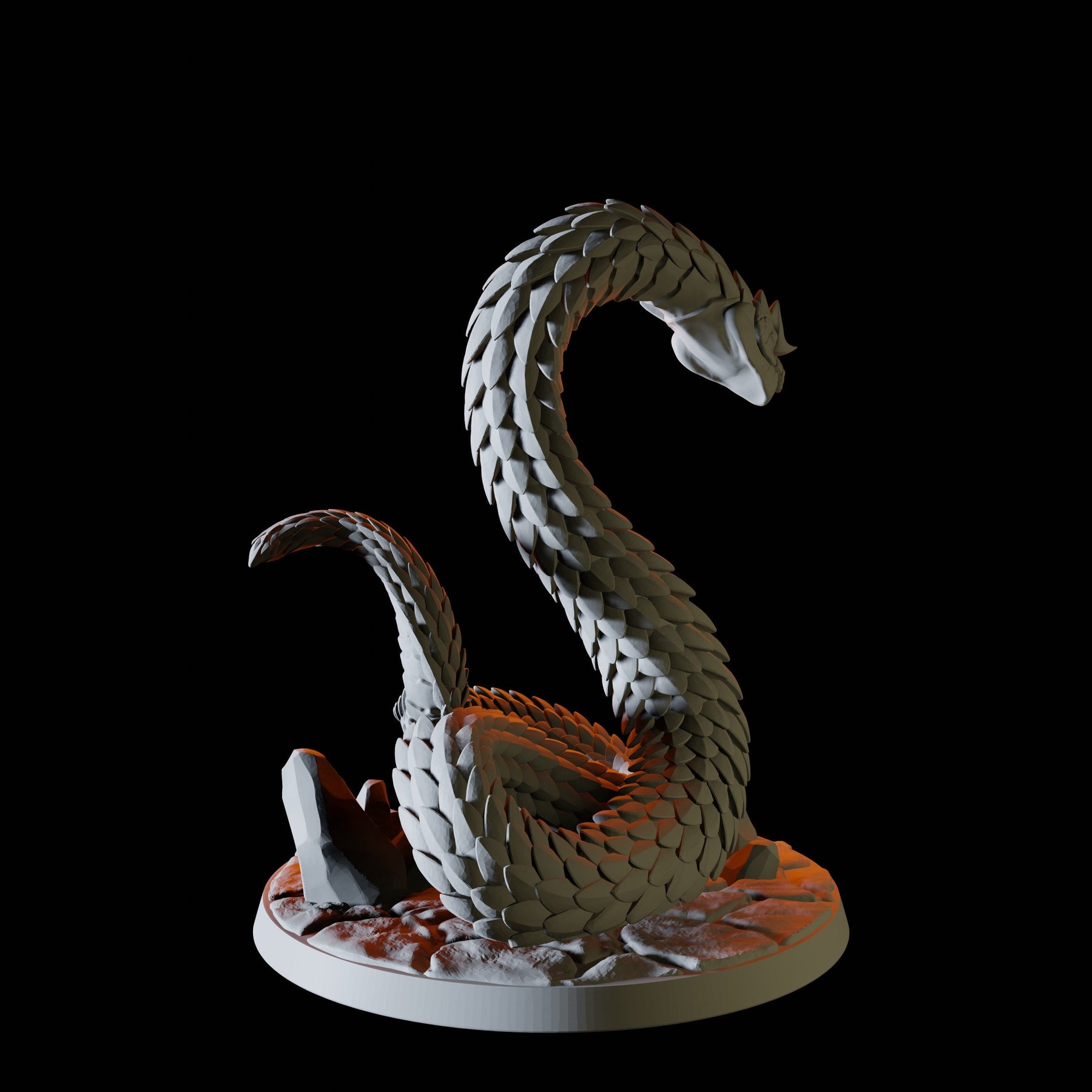 Giant Snake Serpent Cobra | Premium 3D Printed Fantasy Tabletop Miniatures  28mm 32mm up to 100mm | dnd 20836