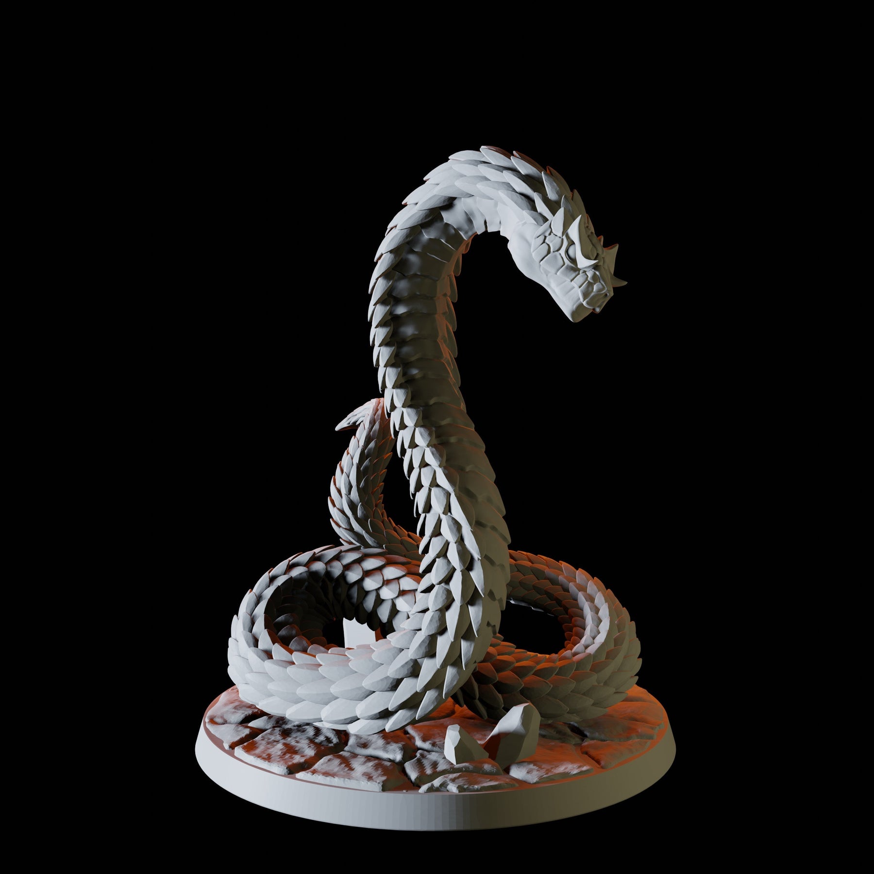 Burmese Python Diorama Familiar Snake DnD RPG Resin Mini Eating