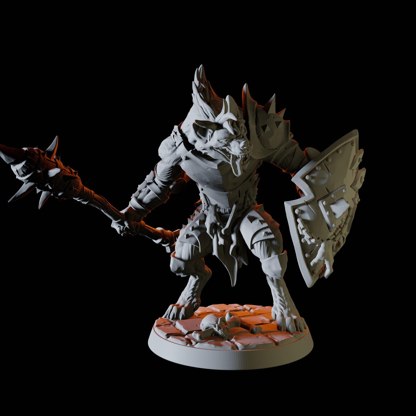 Gnoll with mace and shield Miniature for Dungeons and Dragons, Pathfinder or other TTRPGs