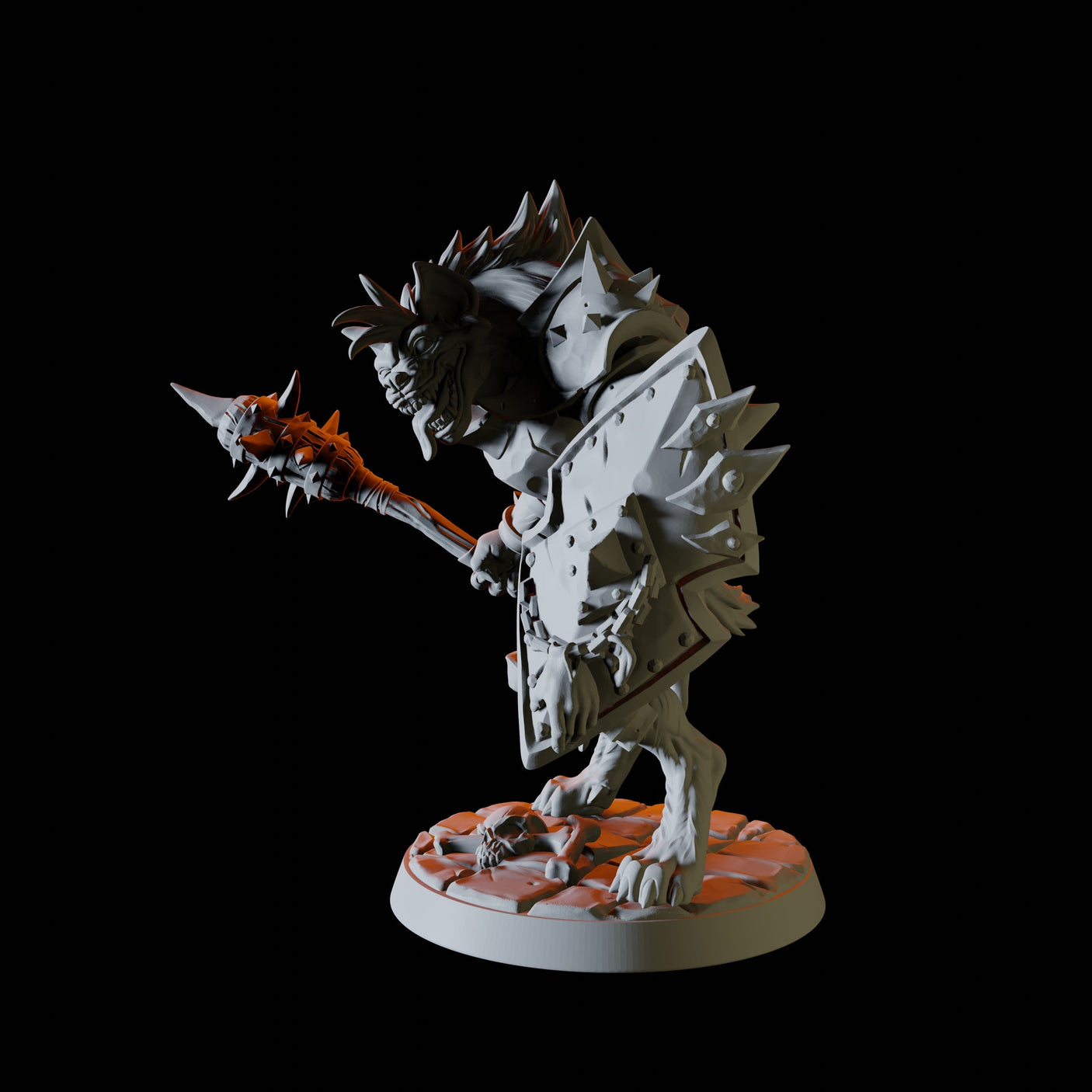 Gnoll with mace and shield Miniature for Dungeons and Dragons, Pathfinder or other TTRPGs