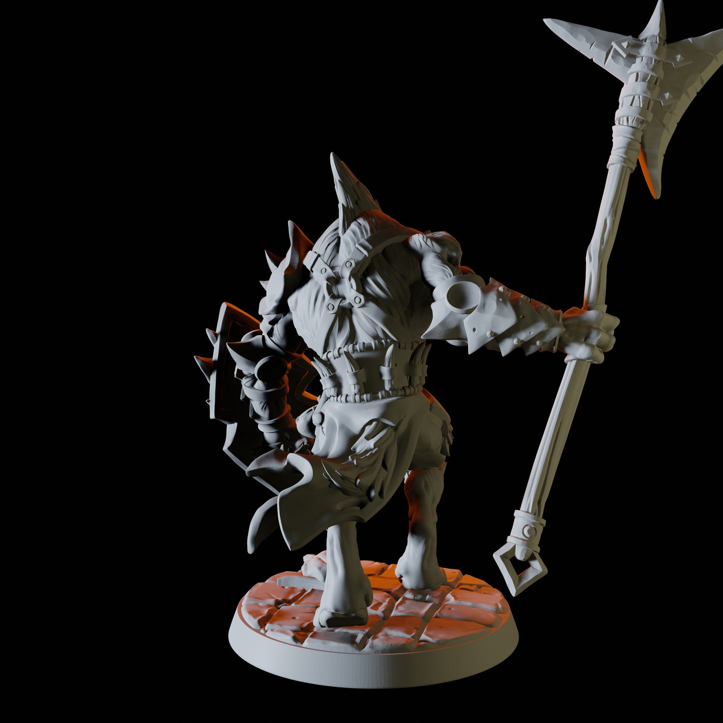 Gnoll with spear and shield Miniature for Dungeons and Dragons, Pathfinder or other TTRPGs