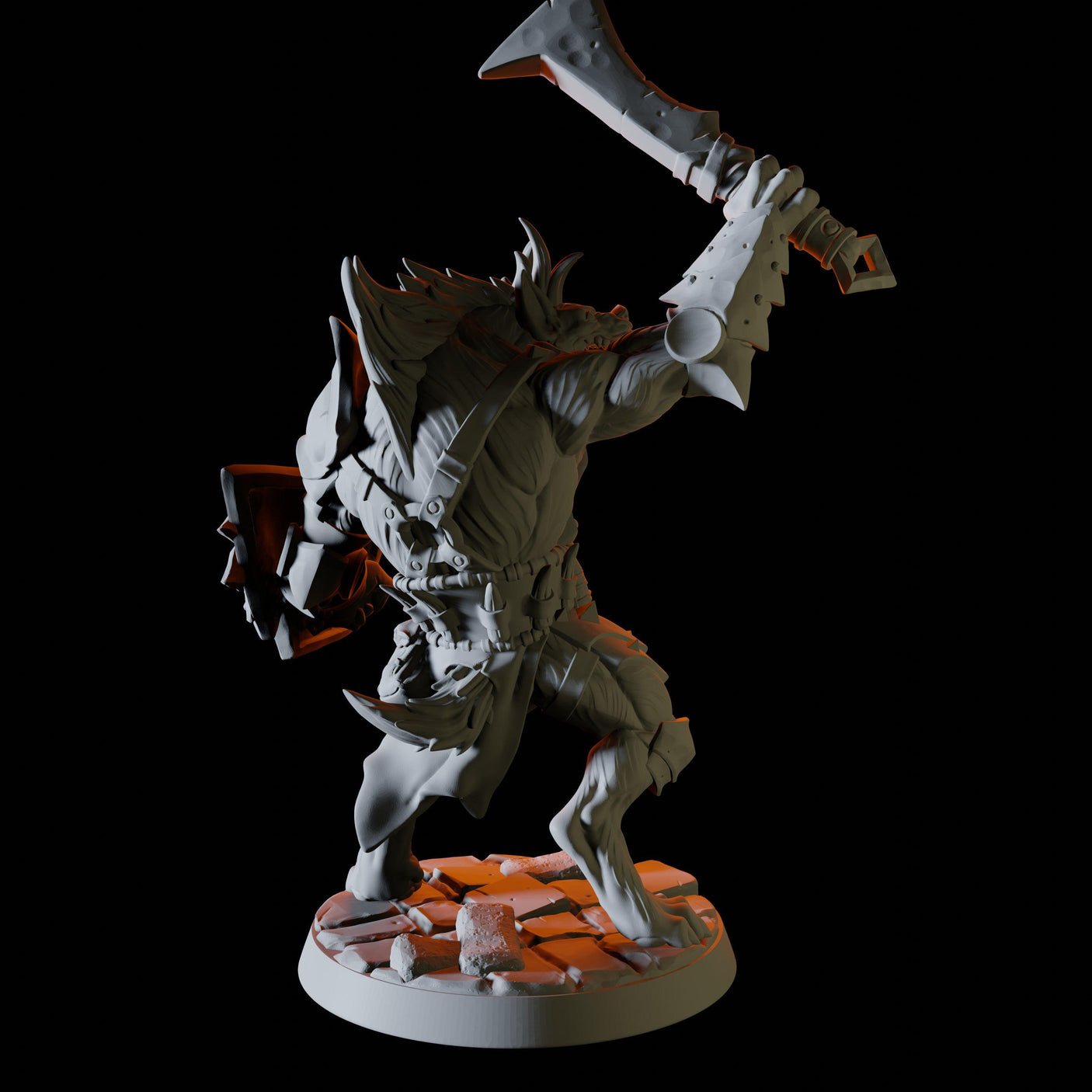 Gnoll with sword and shield Miniature for Dungeons and Dragons, Pathfinder or other TTRPGs