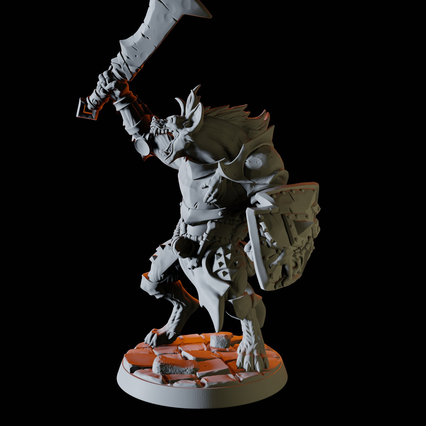 Gnoll with sword and shield Miniature for Dungeons and Dragons, Pathfinder or other TTRPGs