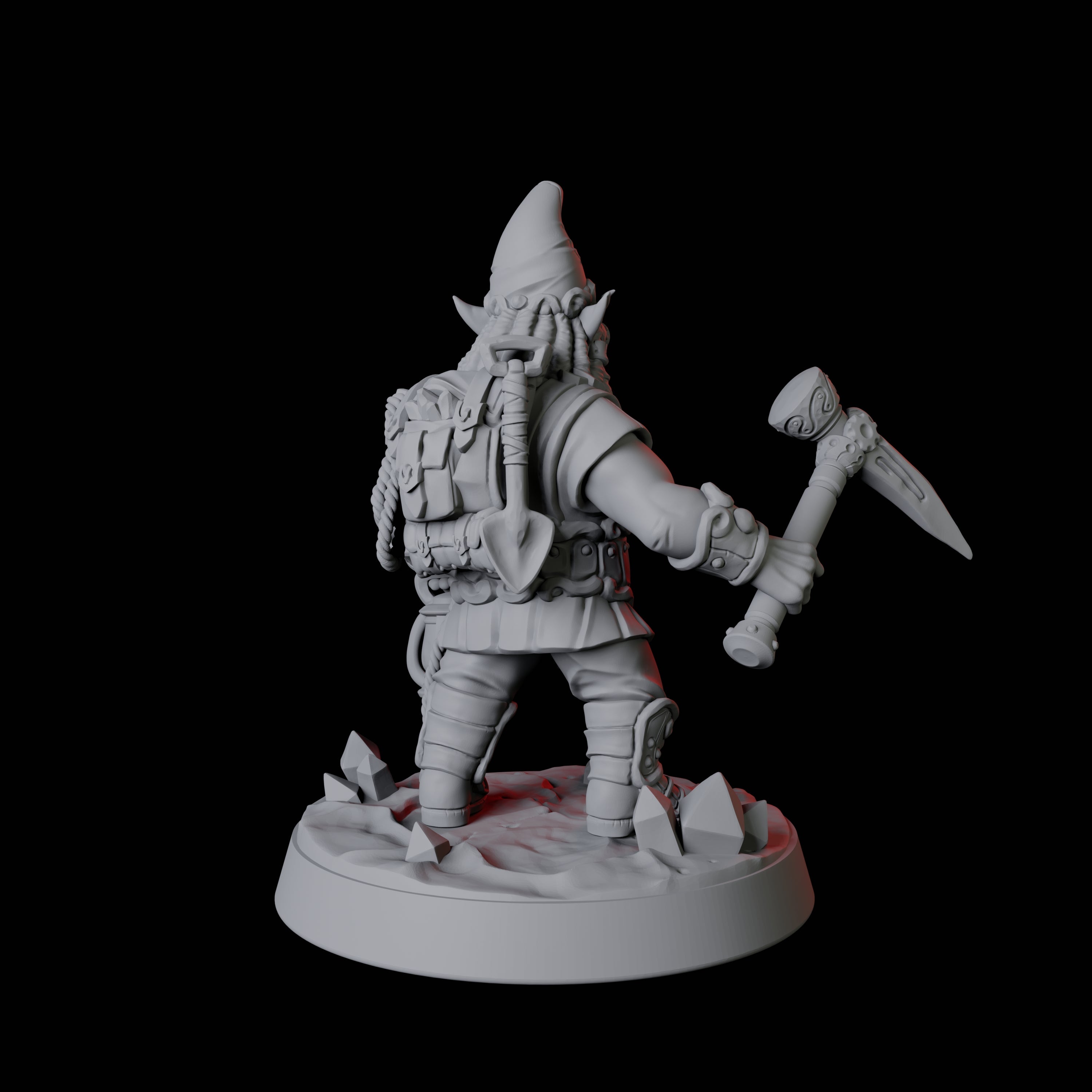 Gnome Miner A Miniature for Dungeons and Dragons, Pathfinder or other TTRPGs