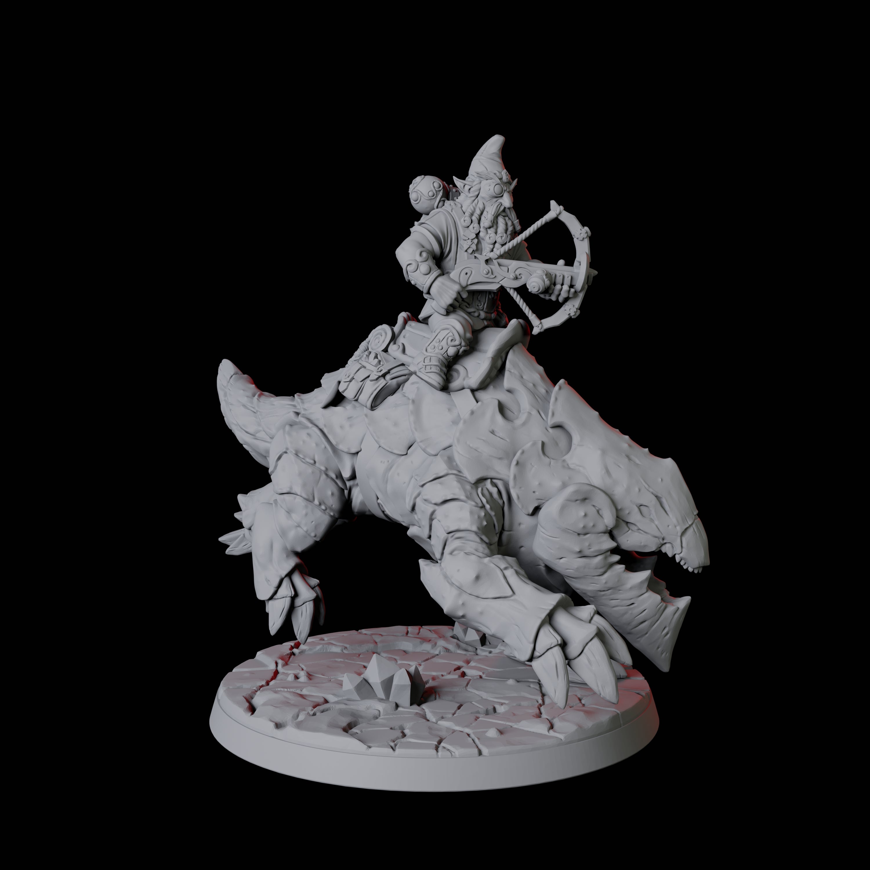 Gnome Rider B Miniature for Dungeons and Dragons, Pathfinder or other TTRPGs