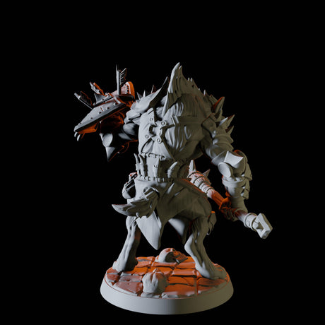 Grinning Gnoll with mace and shield Miniature for Dungeons and Dragons, Pathfinder or other TTRPGs