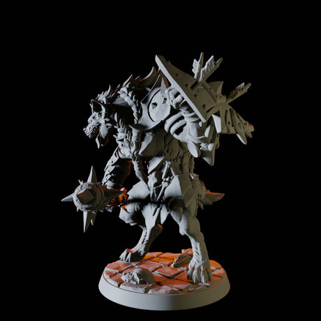 Grinning Gnoll with mace and shield Miniature for Dungeons and Dragons, Pathfinder or other TTRPGs