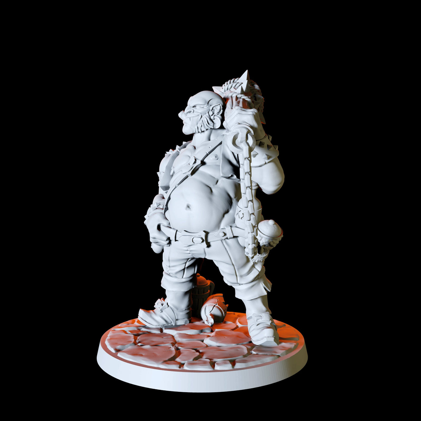 Half Orc Bruiser Miniature for Dungeons and Dragons, Pathfinder or other TTRPGs