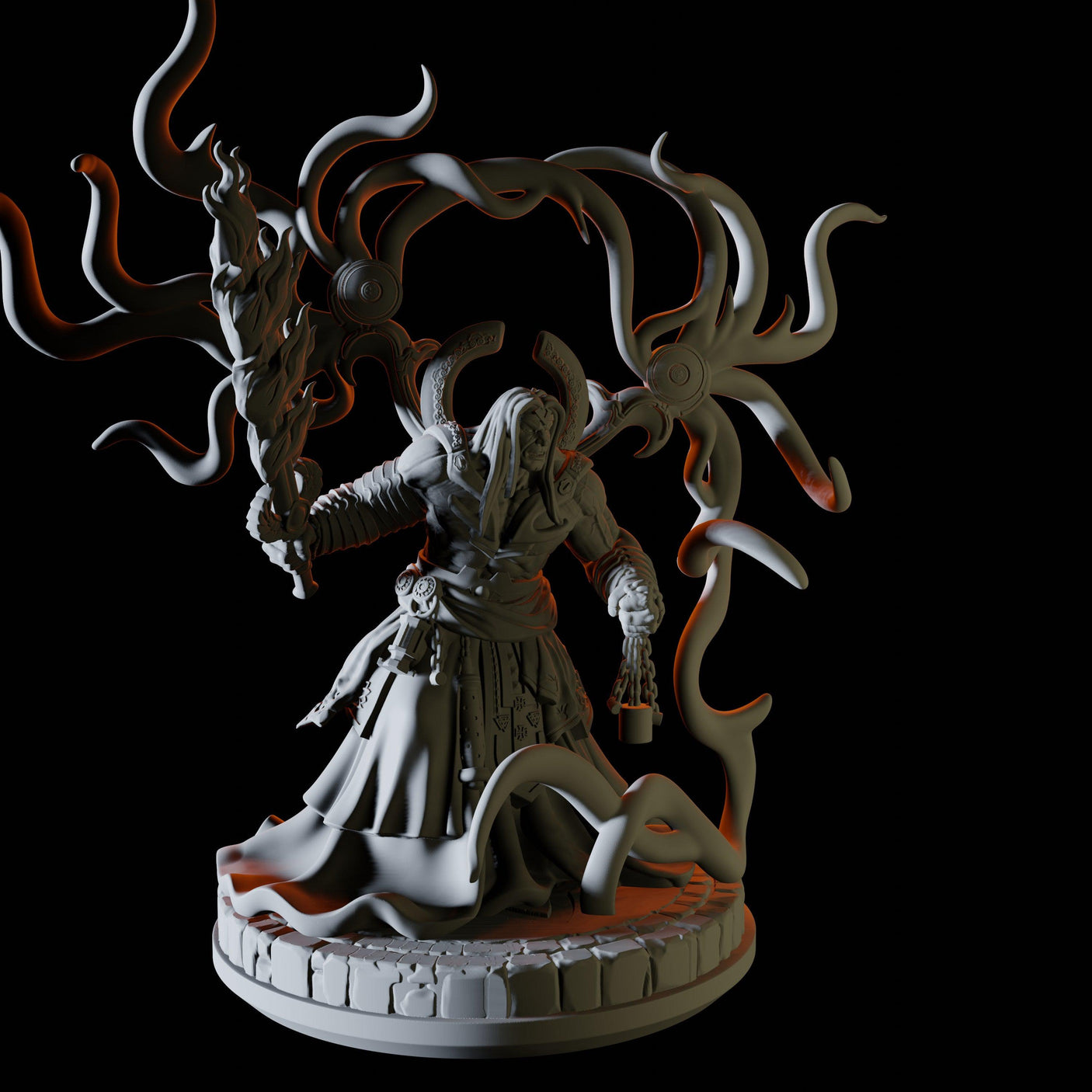 Half Orc Celestial Miniature for Dungeons and Dragons, Pathfinder or other TTRPGs