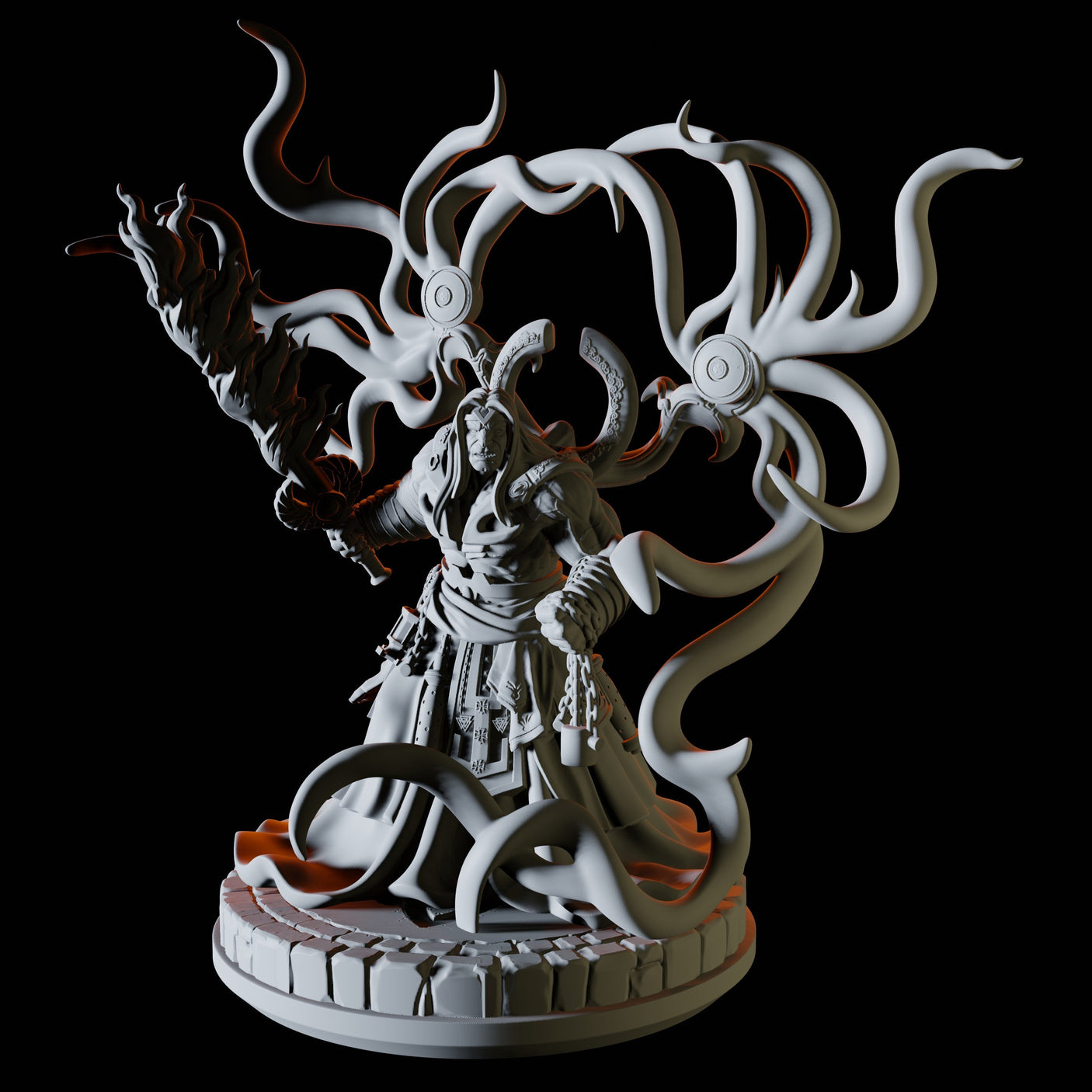 Half Orc Celestial Miniature for Dungeons and Dragons, Pathfinder or other TTRPGs