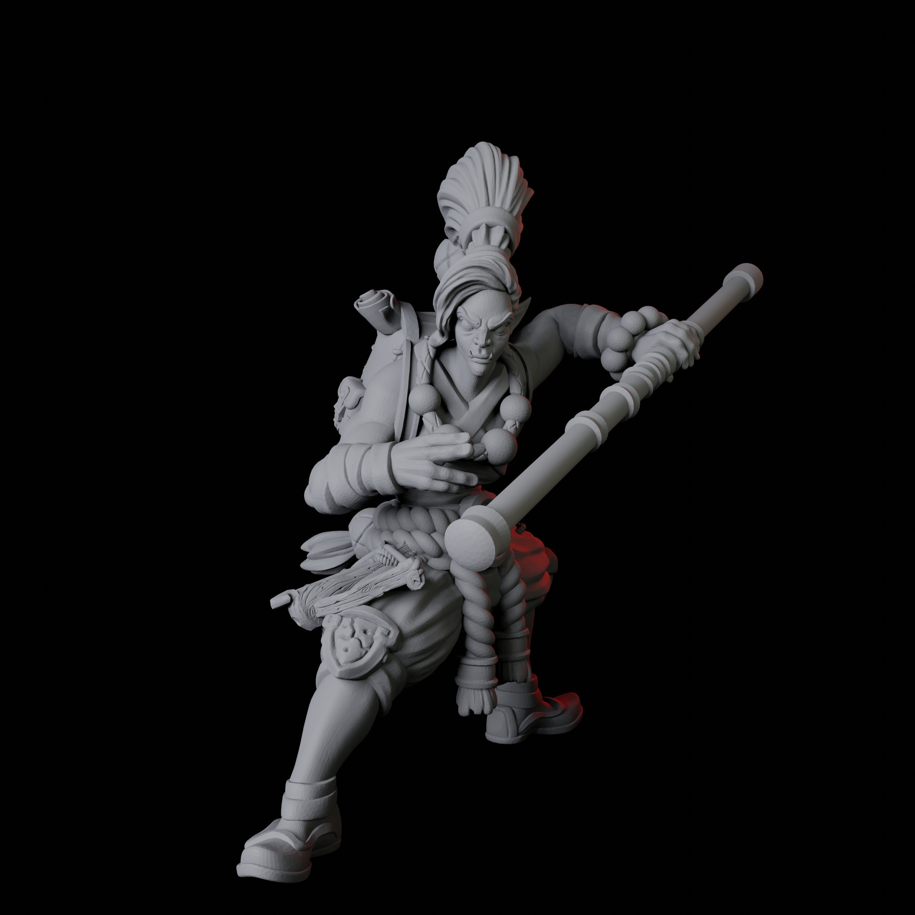 Half Orc Monk B Miniature for Dungeons and Dragons