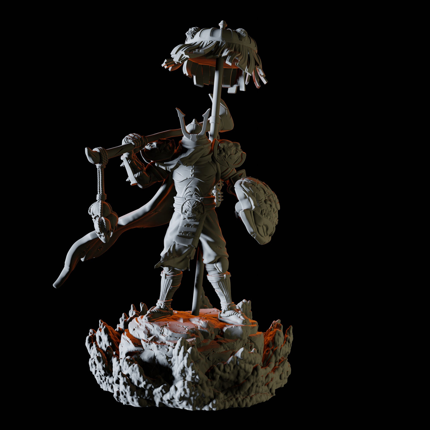 Hell Samurai Miniature for Dungeons and Dragons, Pathfinder or other TTRPGs
