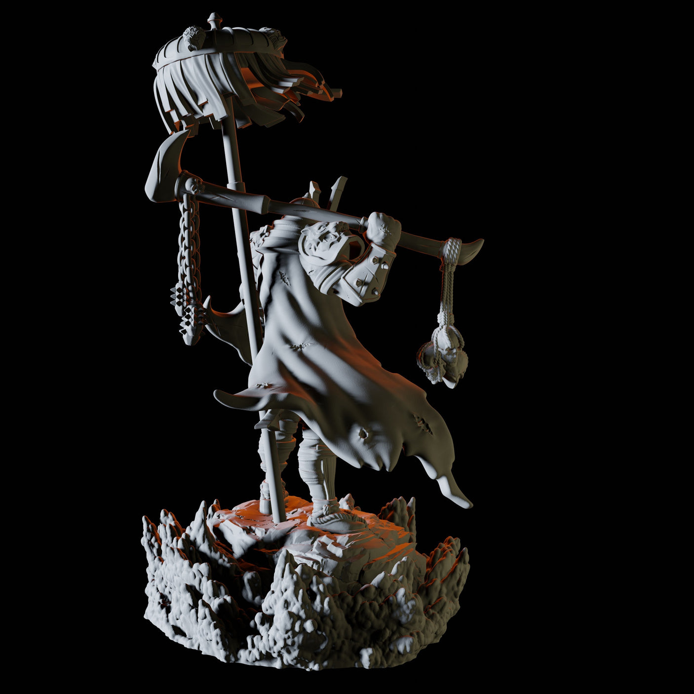 Hell Samurai Miniature for Dungeons and Dragons, Pathfinder or other TTRPGs