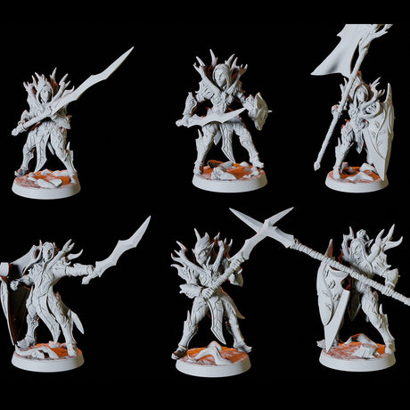 High Elf Army - Six Soldiers Miniature for Dungeons and Dragons, Pathfinder or other TTRPGs
