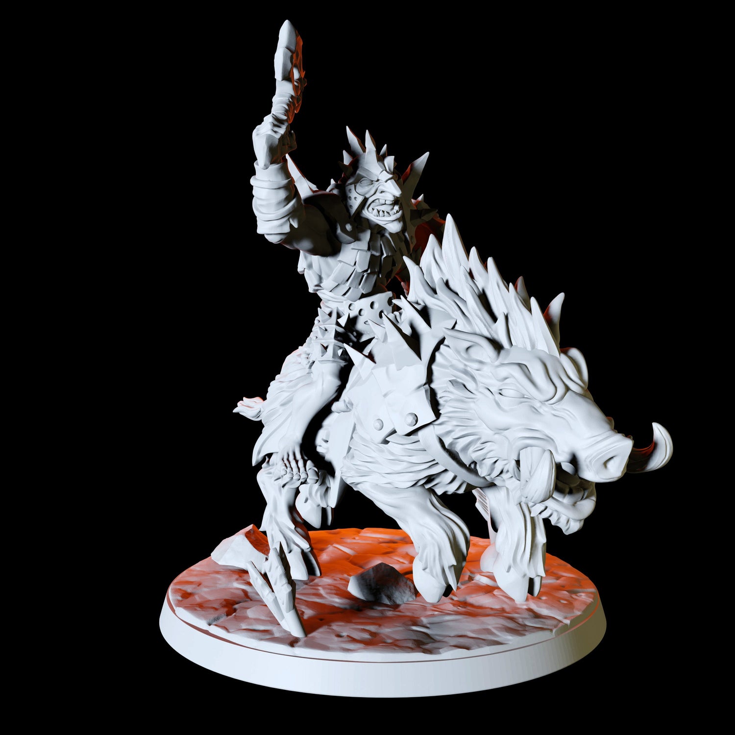 Hobgoblin Worg Rider Type B Miniature for Dungeons and Dragons, Pathfinder or other TTRPGs