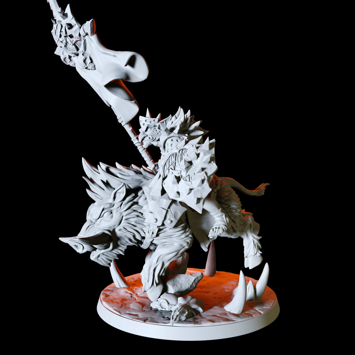 Hobgoblin Worg Rider Type C Miniature for Dungeons and Dragons, Pathfinder or other TTRPGs