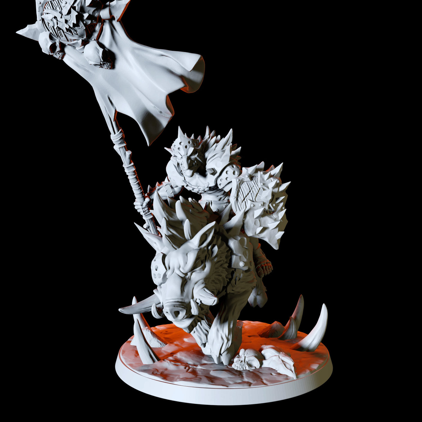 Hobgoblin Worg Rider Type C Miniature for Dungeons and Dragons, Pathfinder or other TTRPGs
