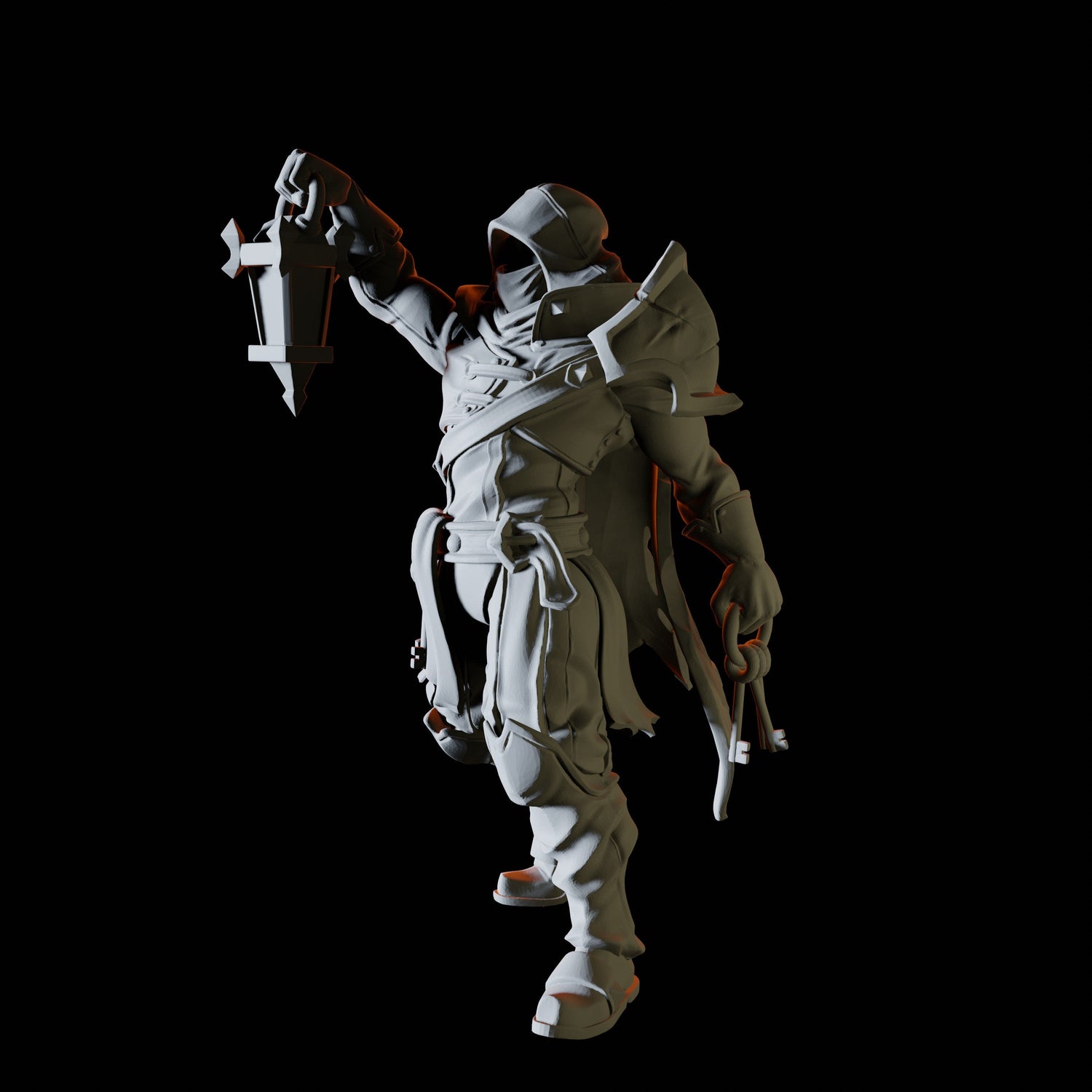 Hooded Jailor Miniature for Dungeons and Dragons, Pathfinder or other TTRPGs
