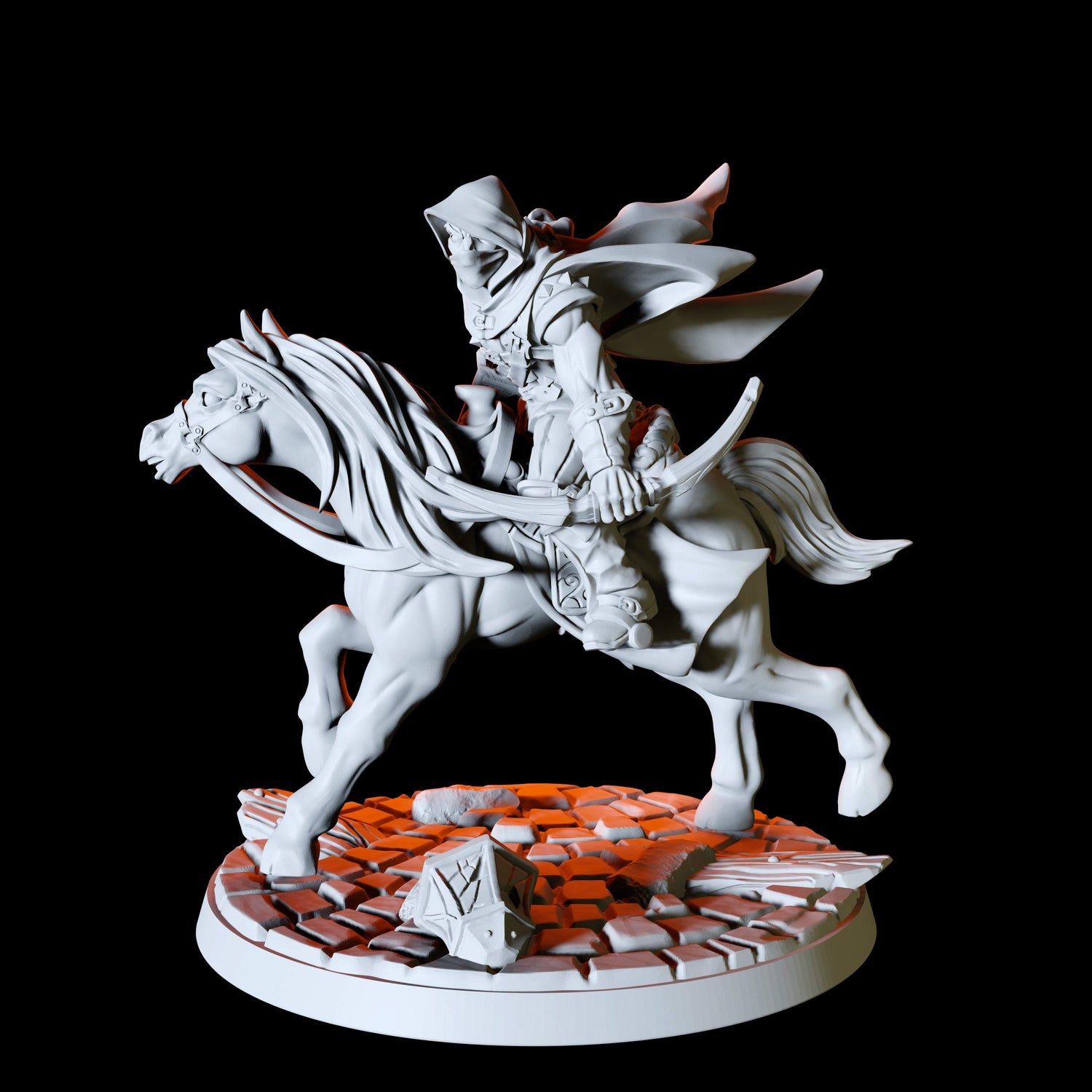 Horseback Rogue Type A Miniature for Dungeons and Dragons, Pathfinder or other TTRPGs