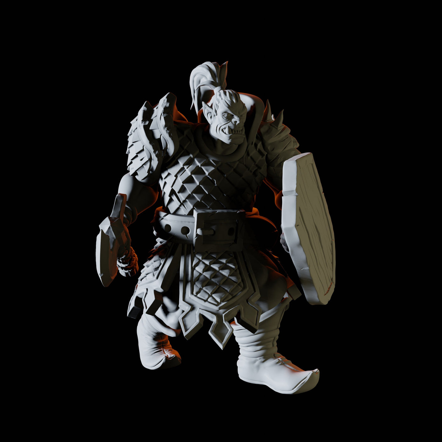 Hulking Orc Warrior Miniature for Dungeons and Dragons, Pathfinder or other TTRPGs