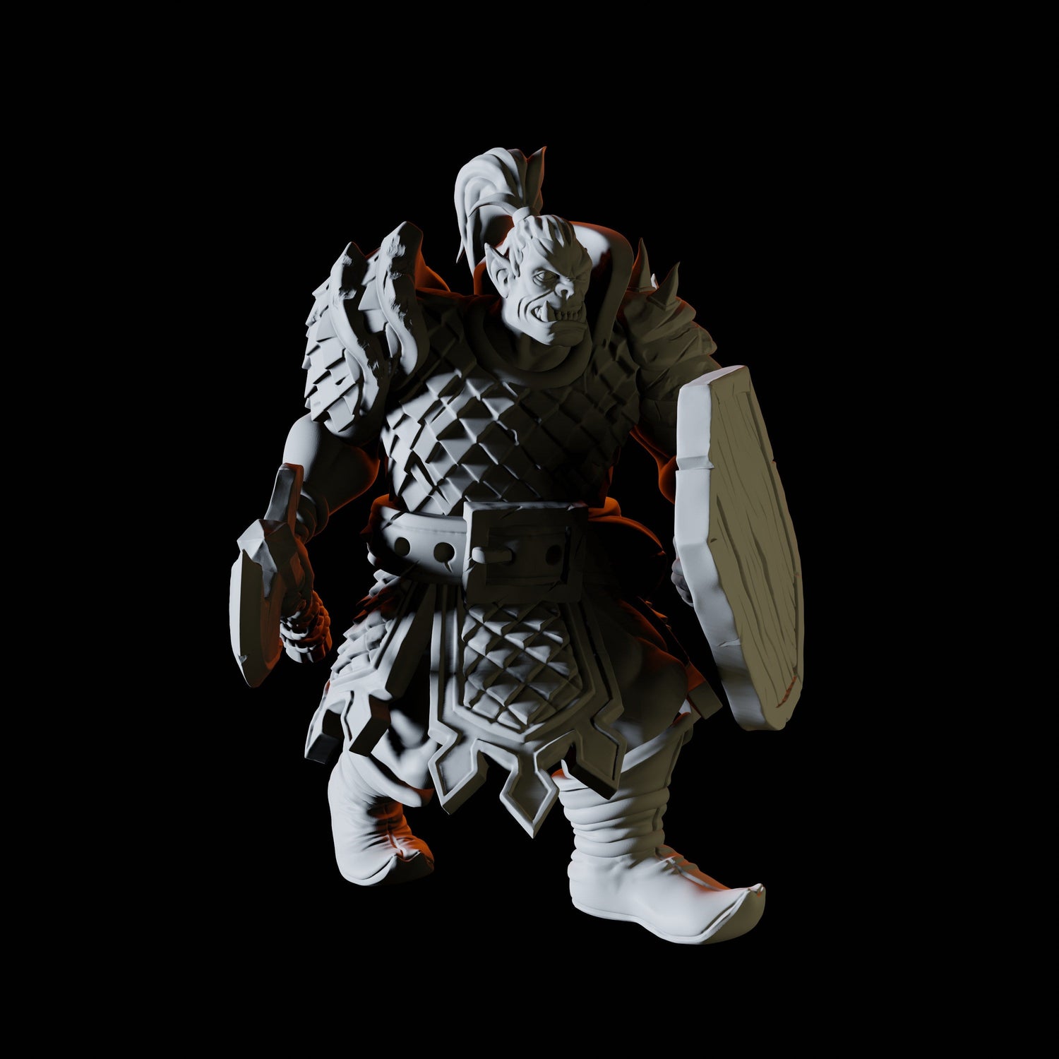 Hulking Orc Warrior Miniature for Dungeons and Dragons, Pathfinder or other TTRPGs