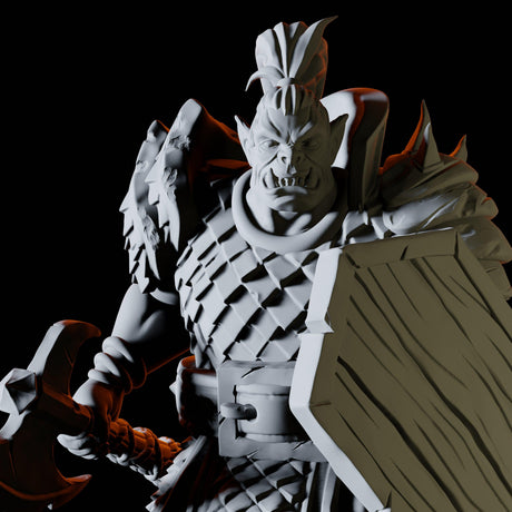 Hulking Orc Warrior Miniature for Dungeons and Dragons, Pathfinder or other TTRPGs
