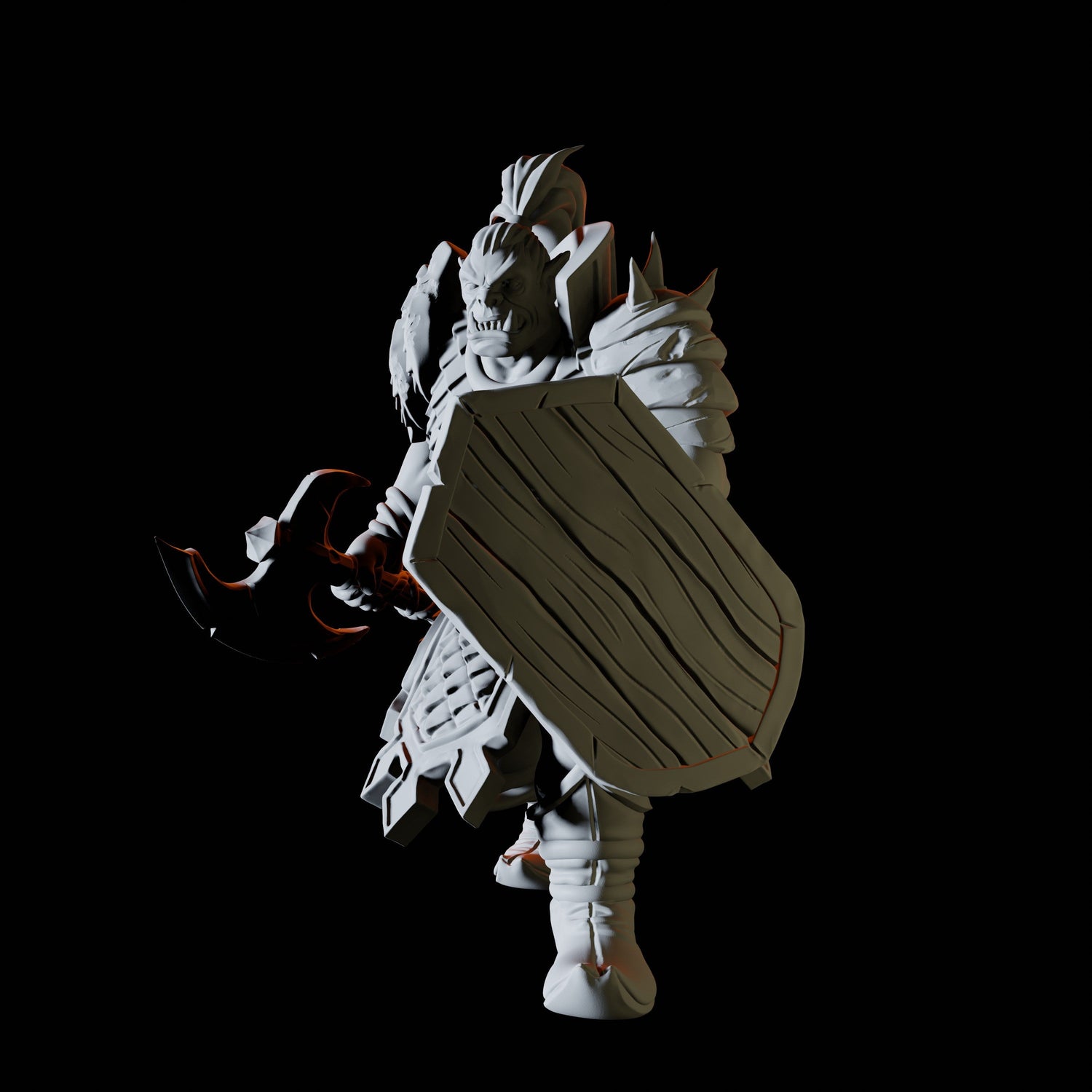 Hulking Orc Warrior Miniature for Dungeons and Dragons, Pathfinder or other TTRPGs