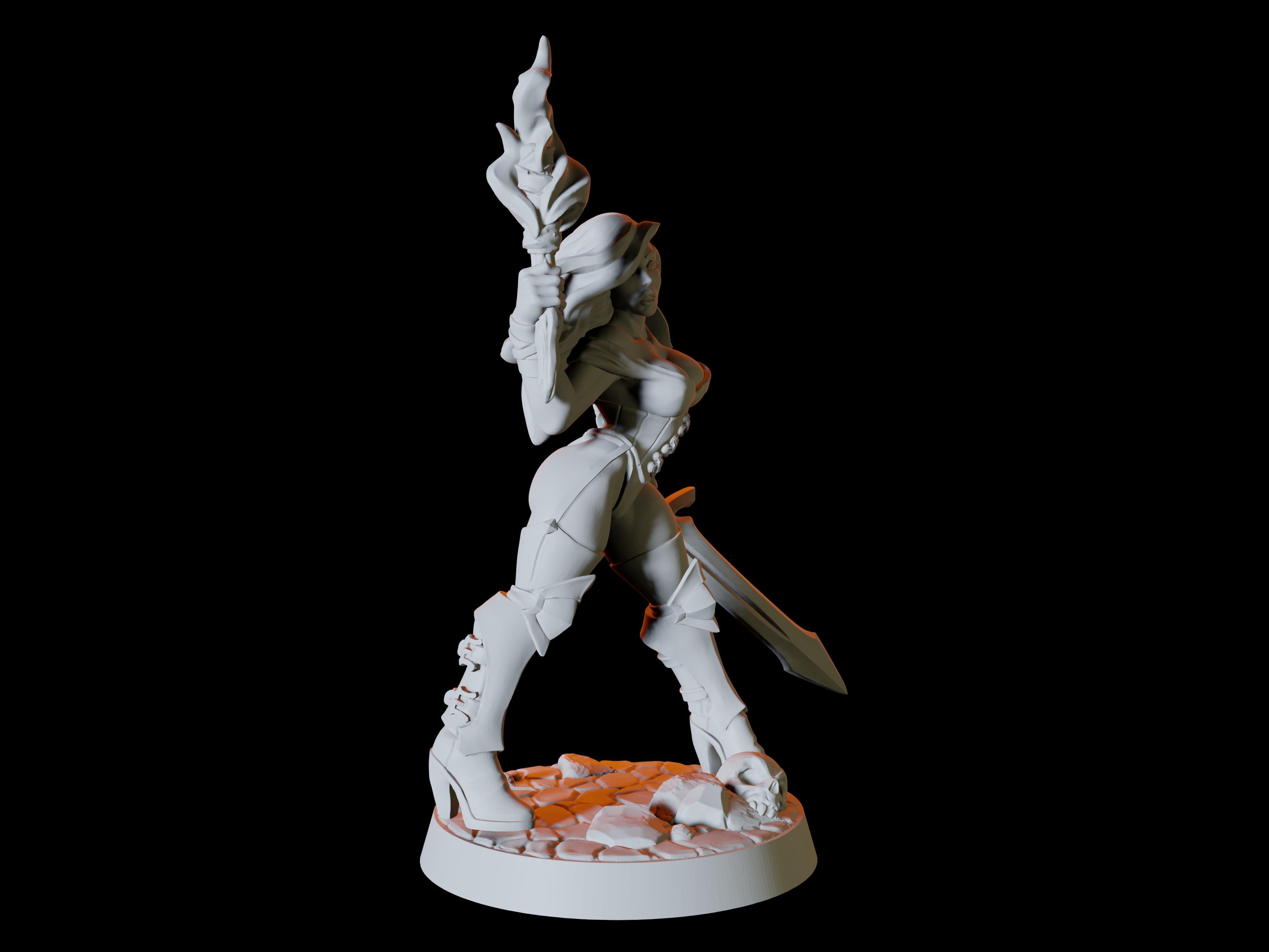 Human Adventurer Pinup Miniature for Dungeons and Dragons - Myth Forged