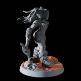 Human Barbarian Pinup Miniature for Dungeons and Dragons, Pathfinder or other TTRPGs