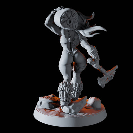 Human Barbarian Pinup Miniature for Dungeons and Dragons, Pathfinder or other TTRPGs