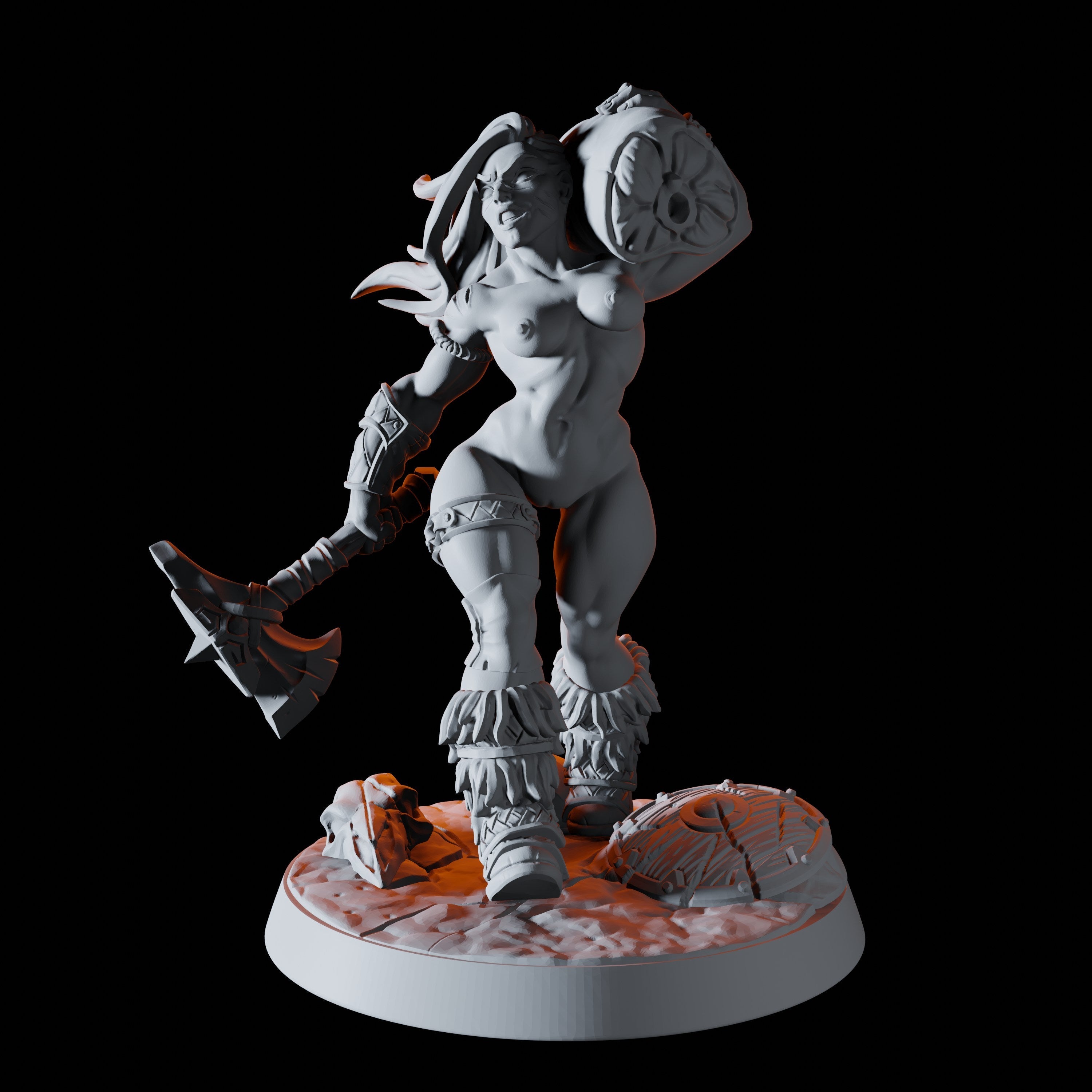 Human Barbarian Pinup Miniature for Dungeons and Dragons - Myth Forged