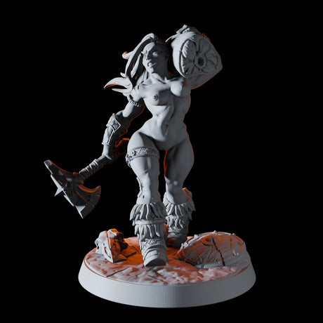 Human Barbarian Pinup Miniature for Dungeons and Dragons, Pathfinder or other TTRPGs