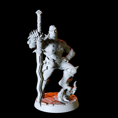 Human Barbarian with a big sword Miniature for Dungeons and Dragons, Pathfinder or other TTRPGs