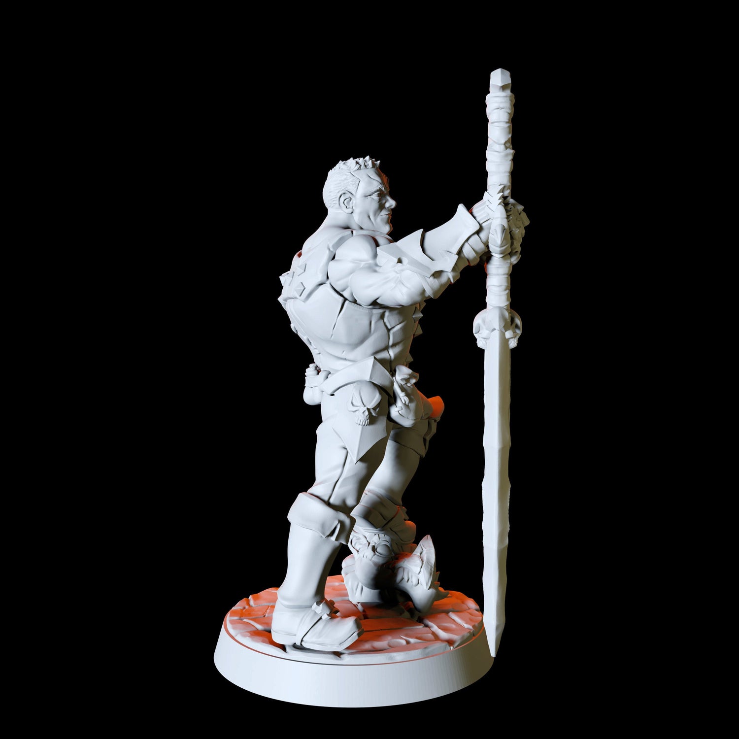 Human Barbarian with a big sword Miniature for Dungeons and Dragons, Pathfinder or other TTRPGs