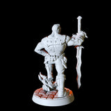 Human Barbarian with a big sword Miniature for Dungeons and Dragons, Pathfinder or other TTRPGs