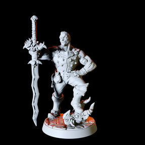 Human Barbarian with a big sword Miniature for Dungeons and Dragons, Pathfinder or other TTRPGs