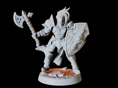Human Fighter Army - Six Soldiers Miniature for Dungeons and Dragons, Pathfinder or other TTRPGs