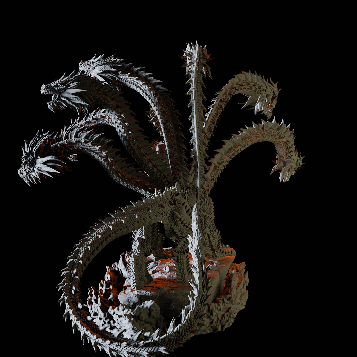 Hydra Miniature for Dungeons and Dragons, Pathfinder or other TTRPGs