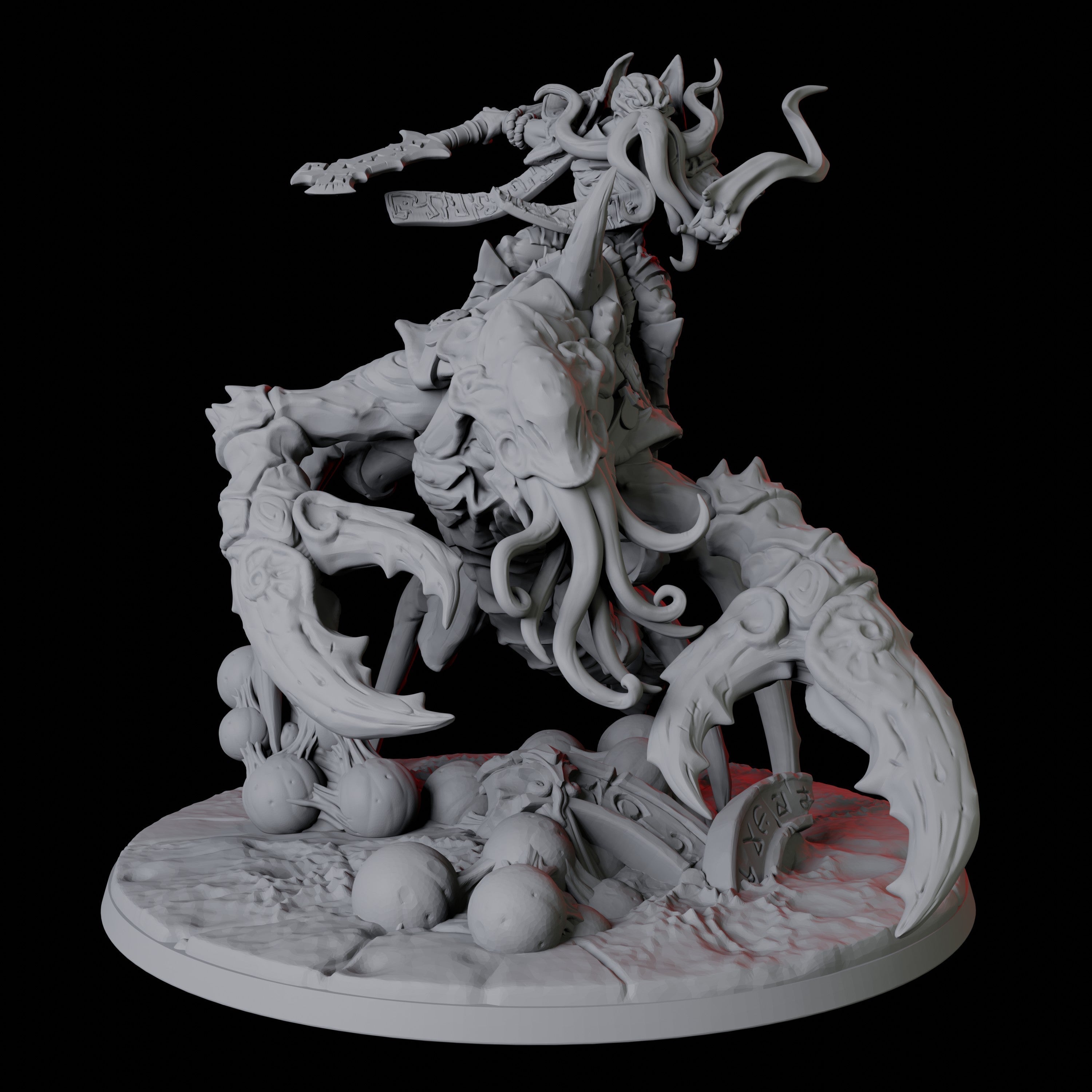 Illithid Elder riding Mutated Umber Hulk Miniature for Dungeons and Dragons - Myth Forged