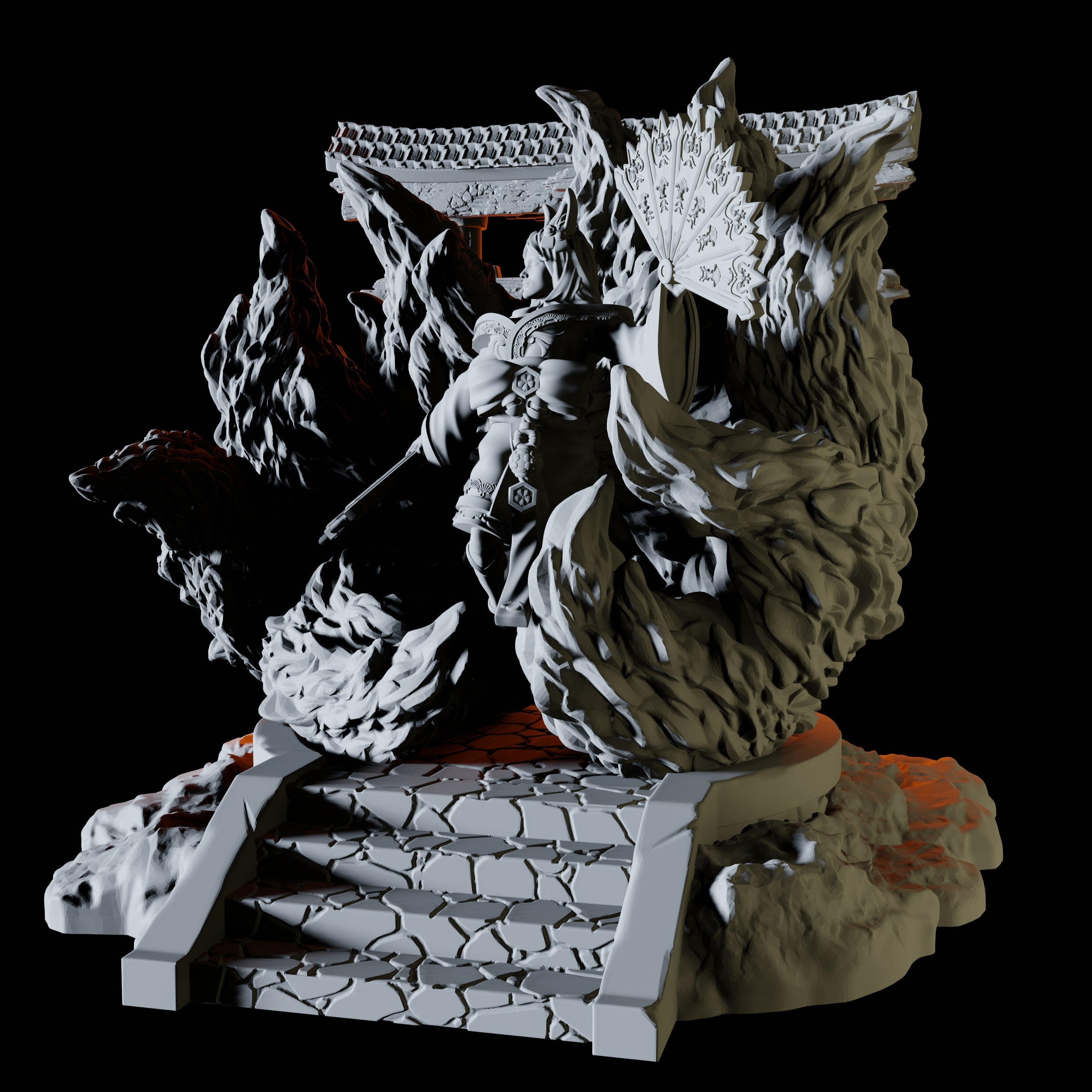 Kitsune Sorcerer Miniature for Dungeons and Dragons - Myth Forged