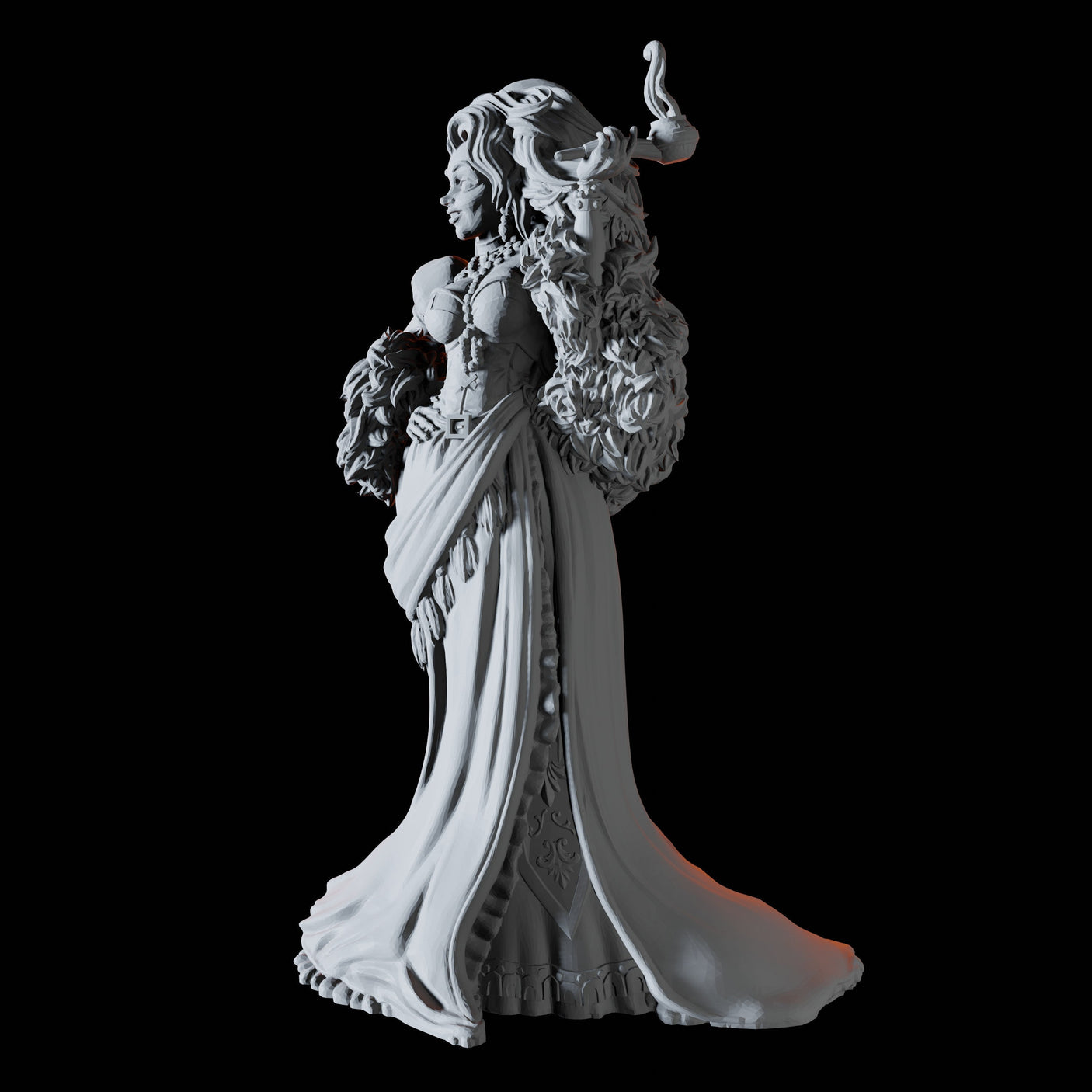 Lady of the Night Miniature for Dungeons and Dragons, Pathfinder or other TTRPGs