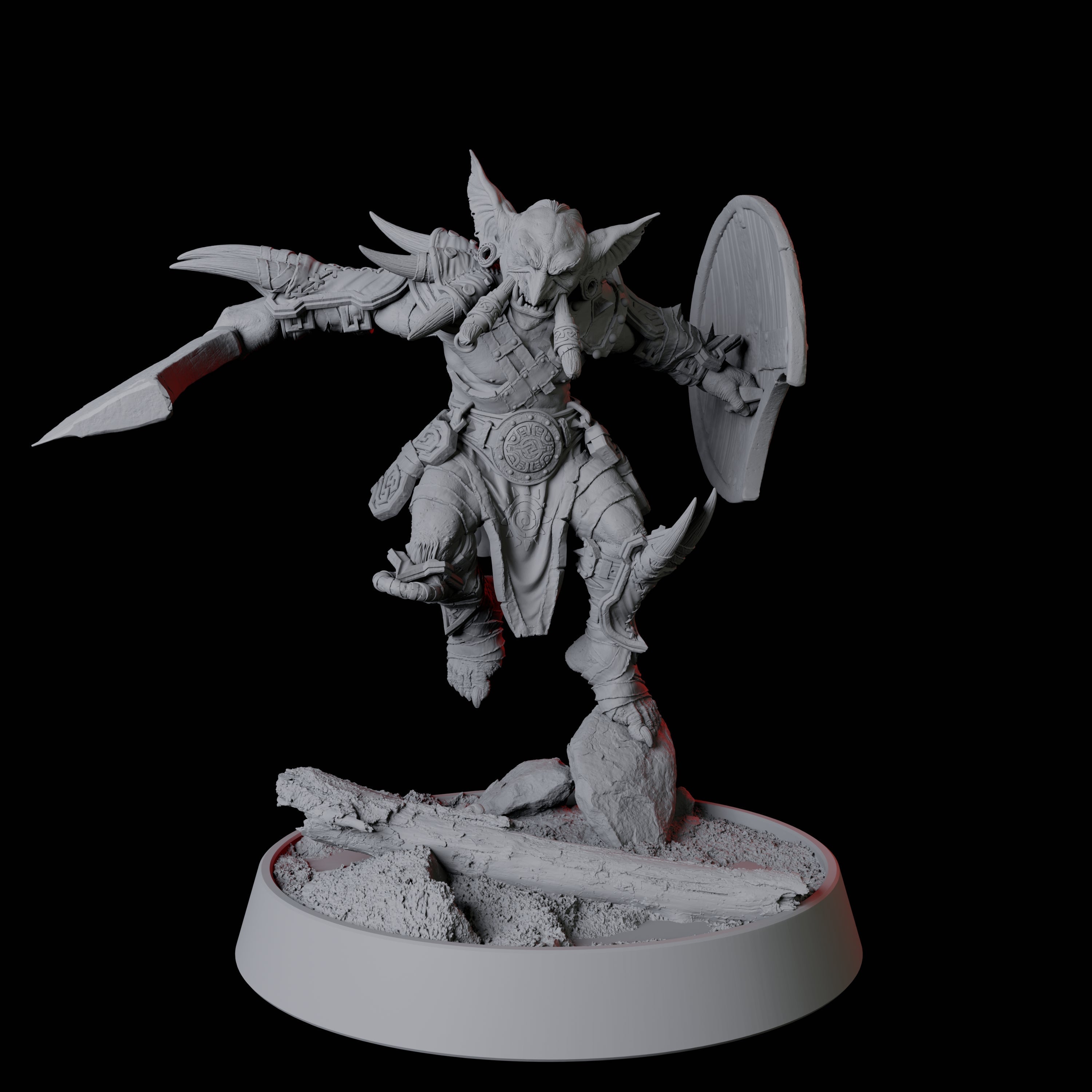Leaping Goblin Spearman Miniature for Dungeons and Dragons