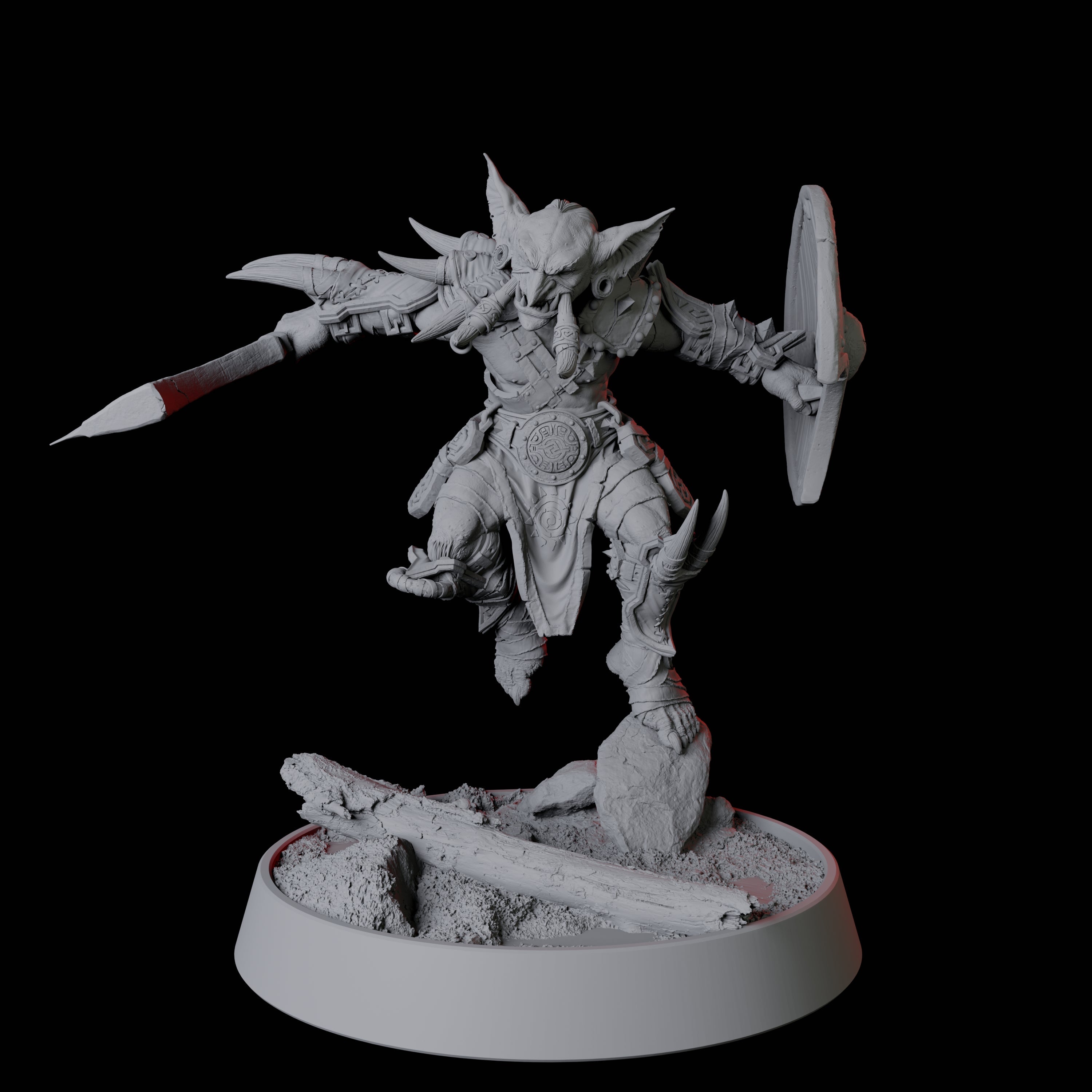Leaping Goblin Spearman Miniature for Dungeons and Dragons