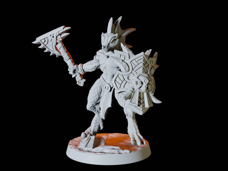 Lizardfolk Army - Six Soldiers Miniature for Dungeons and Dragons, Pathfinder or other TTRPGs