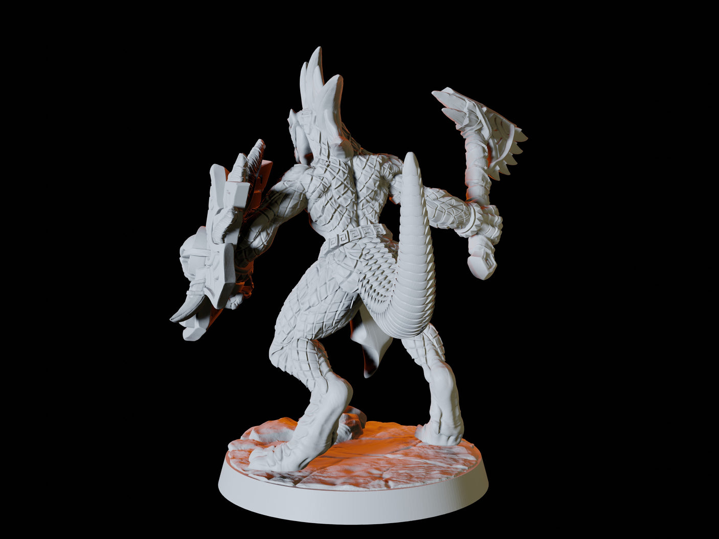 Lizardfolk Army - Six Soldiers Miniature for Dungeons and Dragons, Pathfinder or other TTRPGs