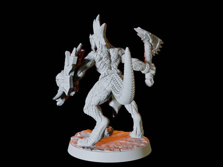 Lizardfolk Army - Six Soldiers Miniature for Dungeons and Dragons, Pathfinder or other TTRPGs